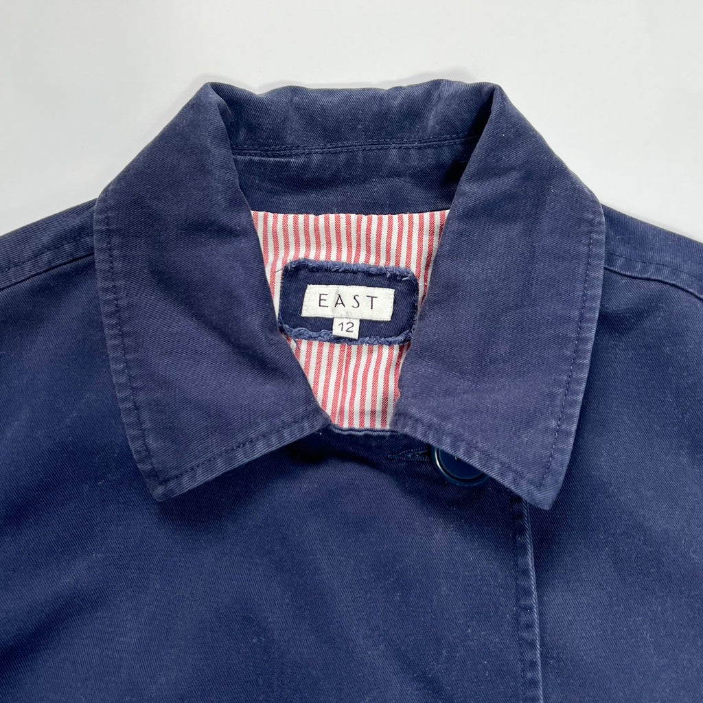 00's Short Trench Coat Jacket in Navy - M