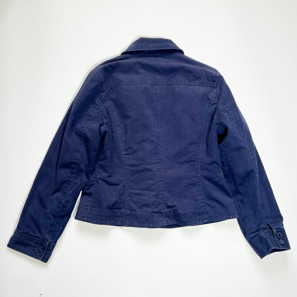00's Short Trench Coat Jacket in Navy - M