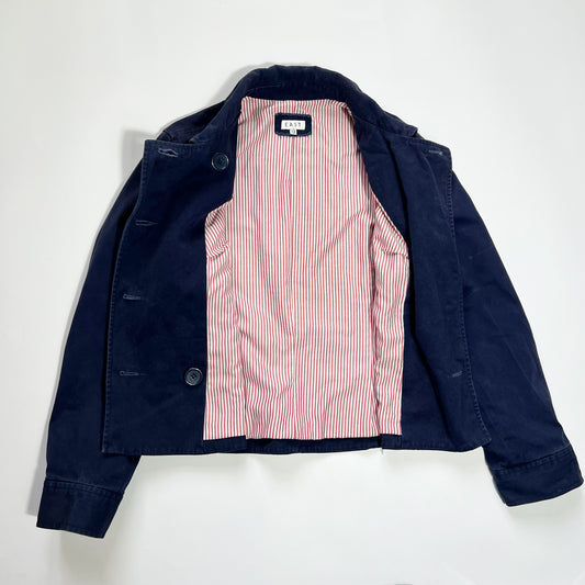 00's Short Trench Coat Jacket in Navy - M