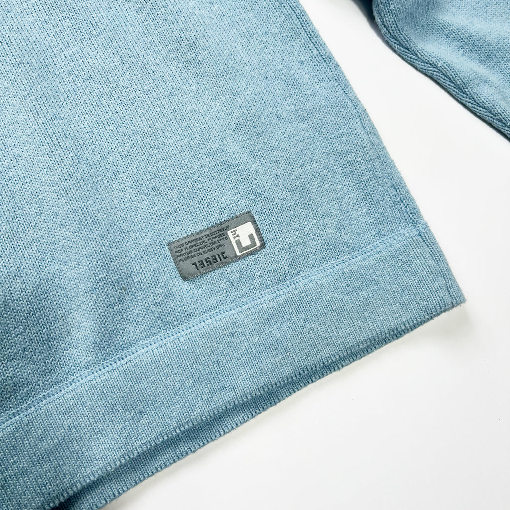 00's Diesel V Neck Knit Jumper in Blue - M