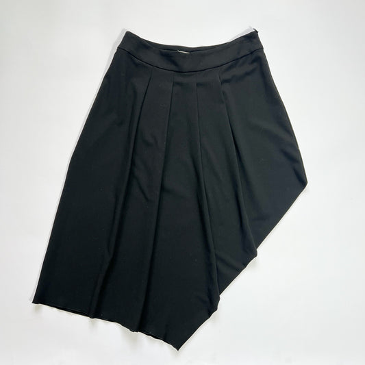 00's Sportmax Asymmetric Pleated Skirt in Black - S