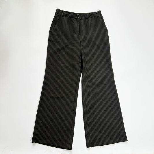 00's Dolce & Gabbana Pinstripe Mid Rise Wide Leg Trousers - W26