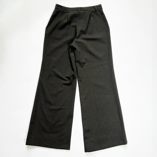 00's Dolce & Gabbana Pinstripe Mid Rise Wide Leg Trousers - W26
