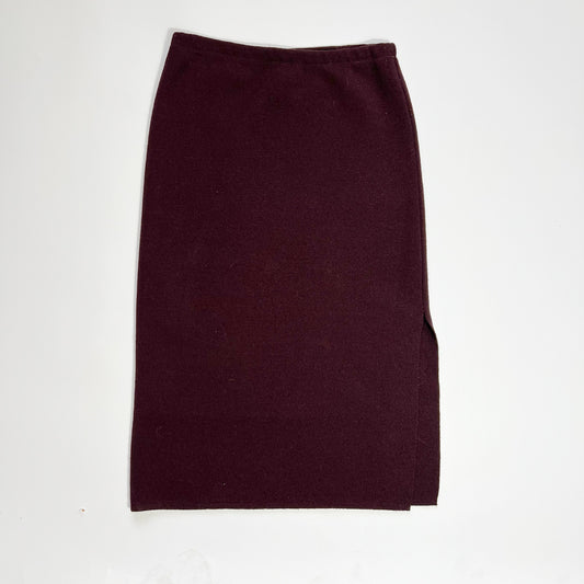 00's Sarah Pacini Merino Wool Pencil Skirt in Burgandy - S