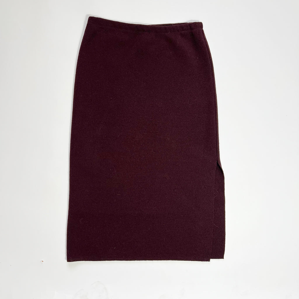 00's Sarah Pacini Merino Wool Pencil Skirt in Burgandy - S