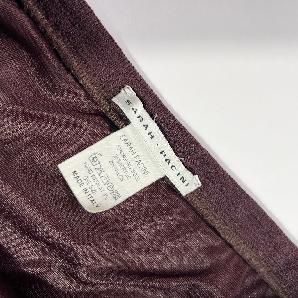 00's Sarah Pacini Merino Wool Pencil Skirt in Burgandy - S