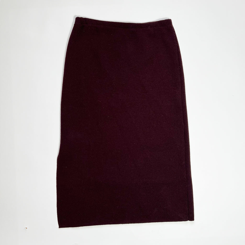 00's Sarah Pacini Merino Wool Pencil Skirt in Burgandy - S
