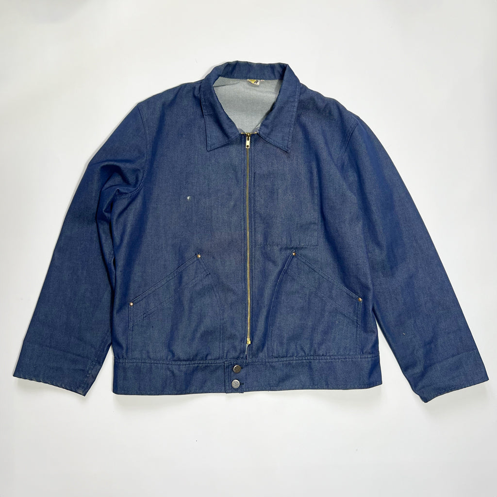 60's French Workwear Denim Chore Coat - M