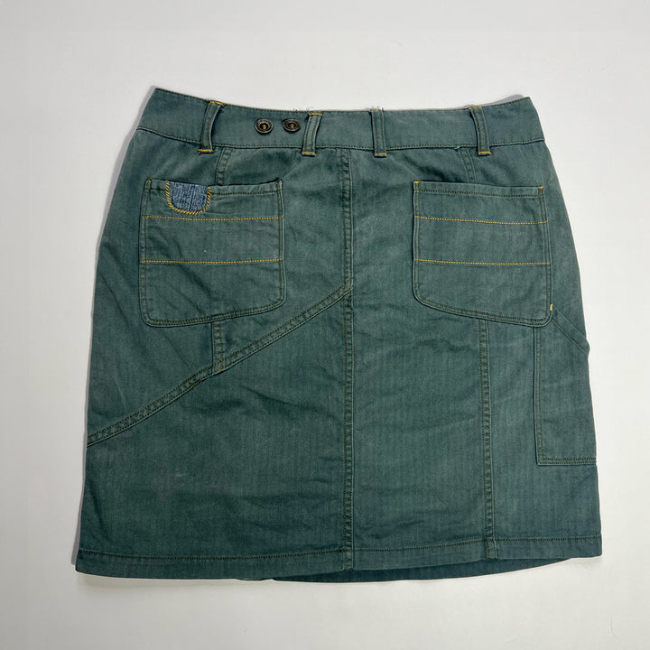 00's Diesel Knee Length Wrap Skirt with Embroidered detailing in Blue - W30