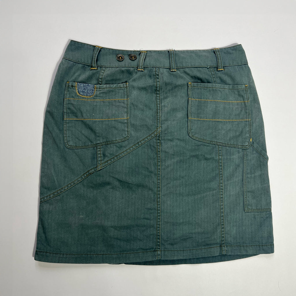 00's Diesel Knee Length Wrap Skirt with Embroidered detailing in Blue - W30