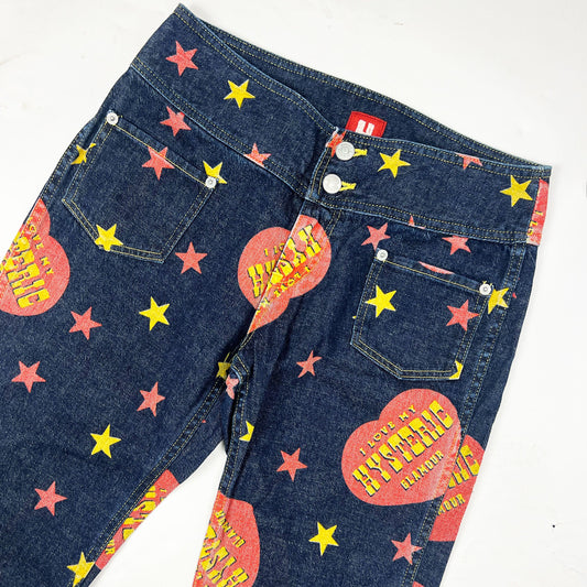 90s Hysteric Glamour Heart & Star Print Jeans - w27"