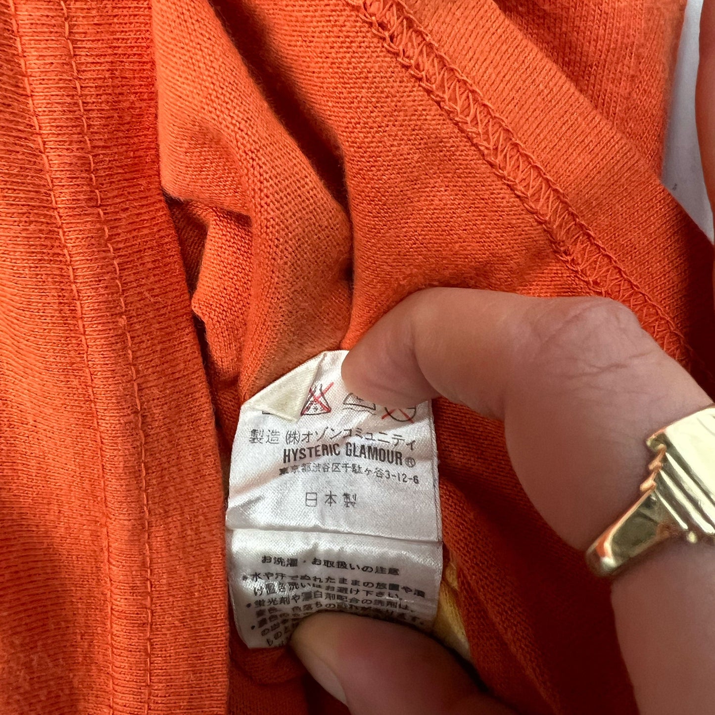 00's Hysteric Glamour Cowgirls Tshirt in Orange Tie Dye - S