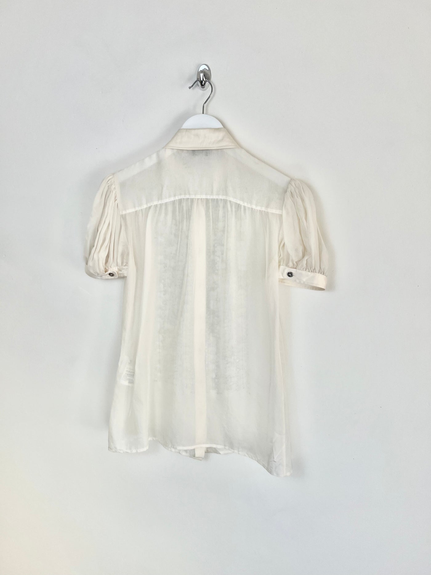 00's Dolce & Gabbana Sequin Silk Shirt with Peter Pan Collar - M