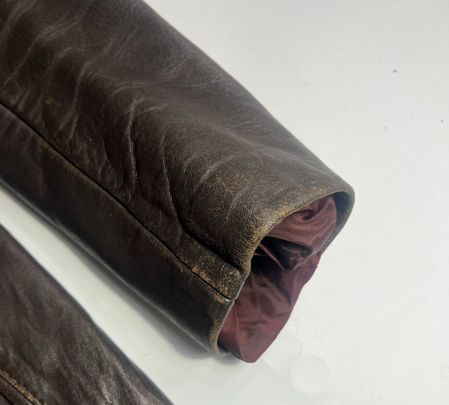 70's Fitted Leather Jacket with Peplum Hem in Brown - UK 10 