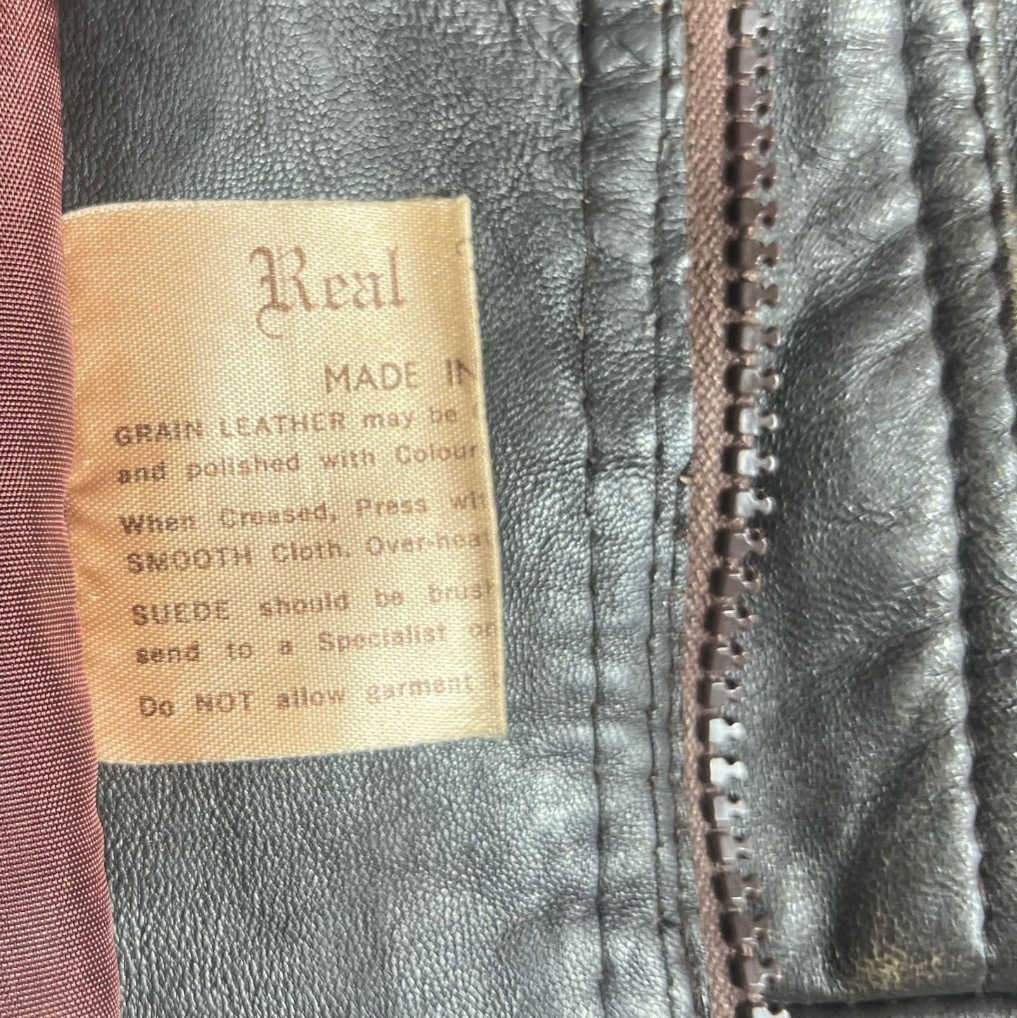 70's Fitted Leather Jacket with Peplum Hem in Brown - UK 10 