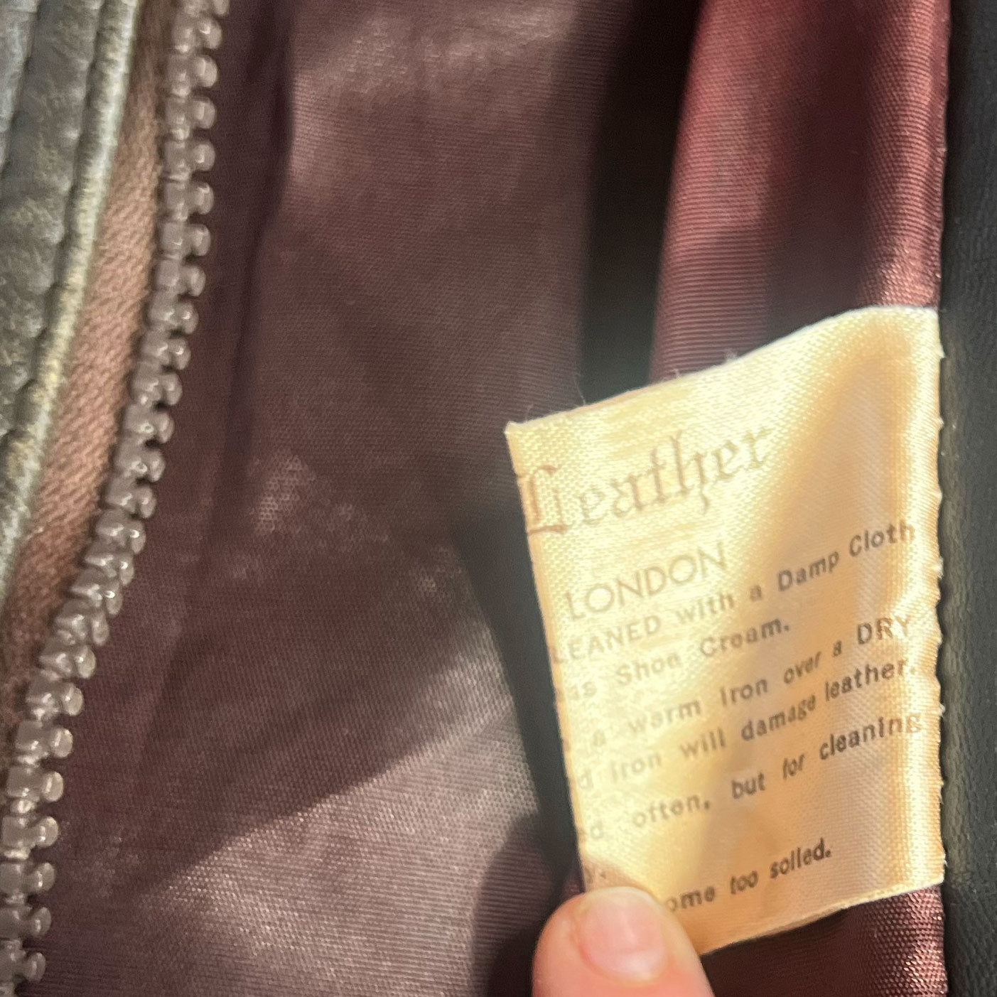 70's Fitted Leather Jacket with Peplum Hem in Brown - UK 10 