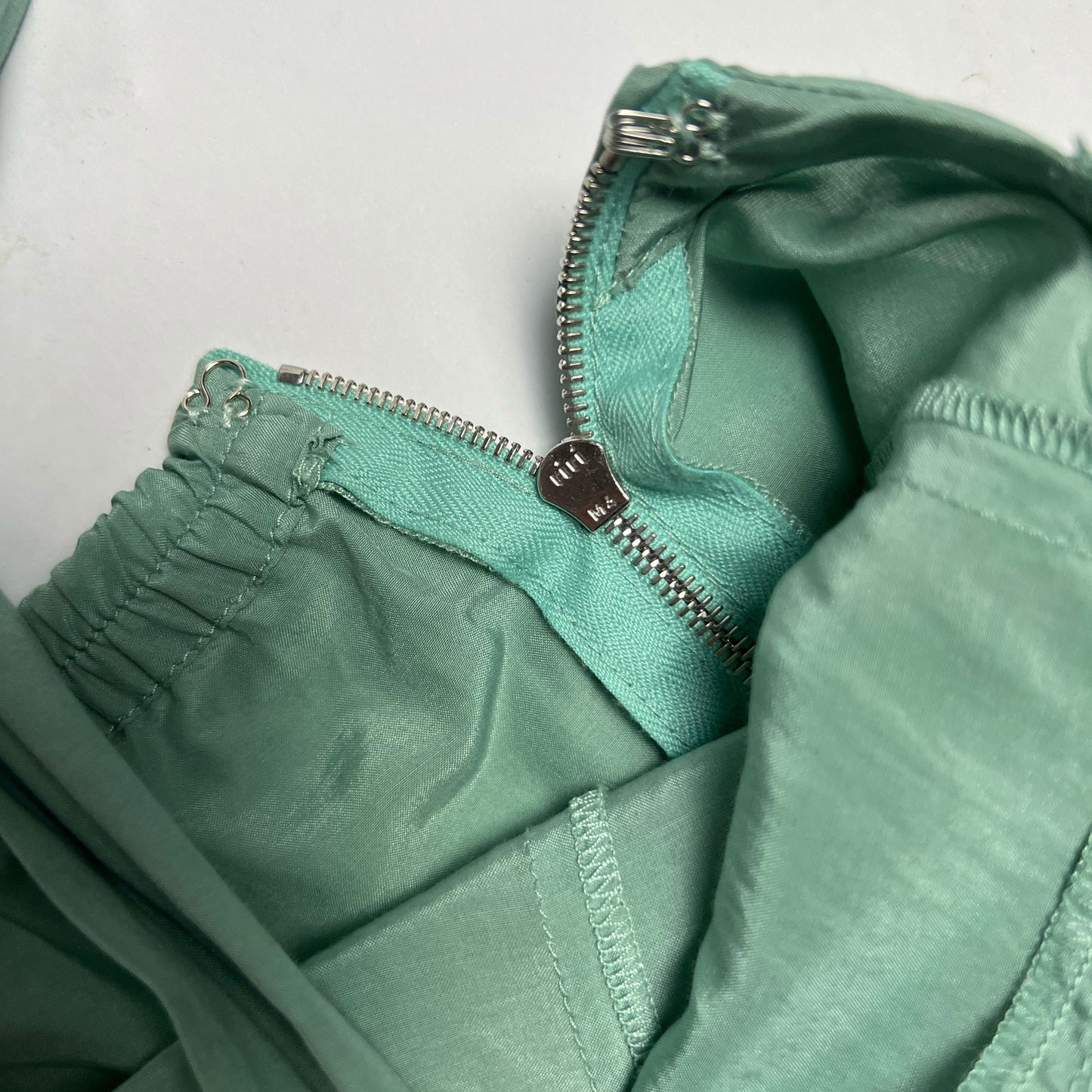 2007 Prada Silk Halterneck Pinafore Dress in Teal - M