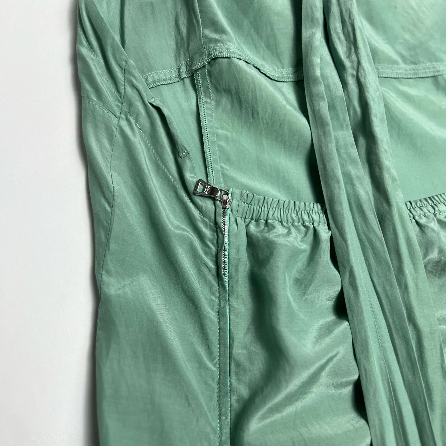 2007 Prada Silk Halterneck Pinafore Dress in Teal - M