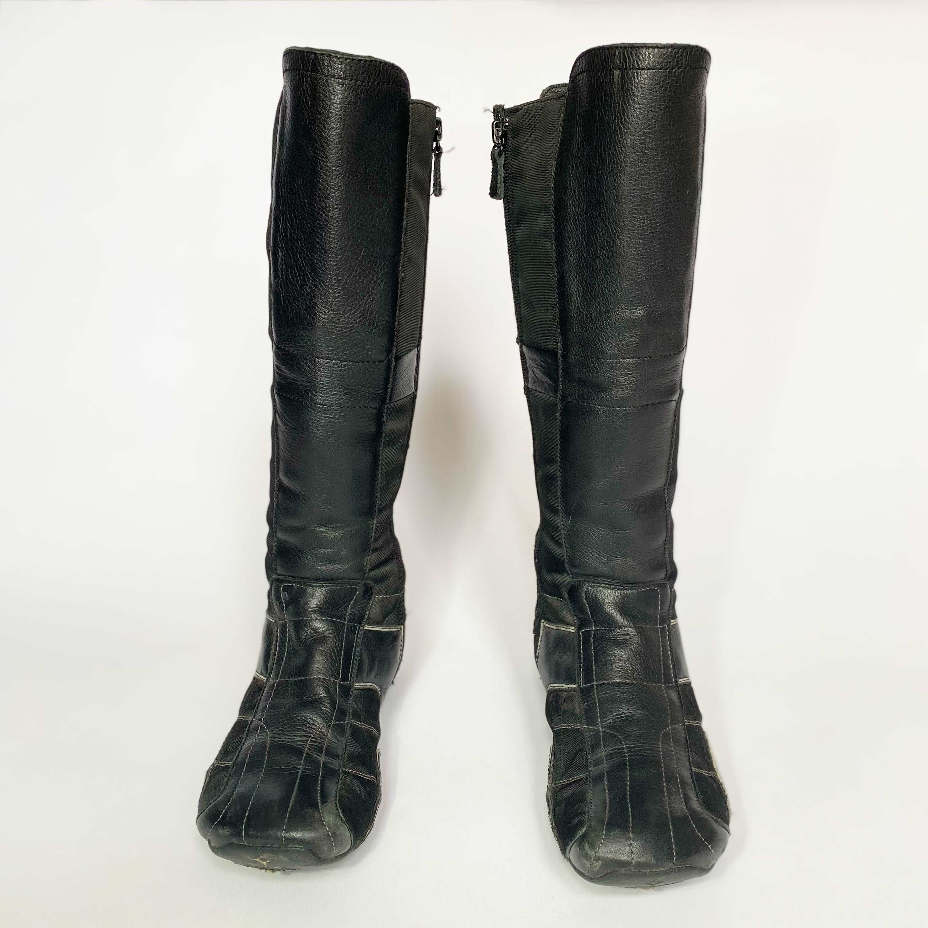 00 s Diesel Knee High Leather Biker Boots in Black UK 6.5 Confessions of a Hoarder Vintage Confessions Of A Hoarder Vintage