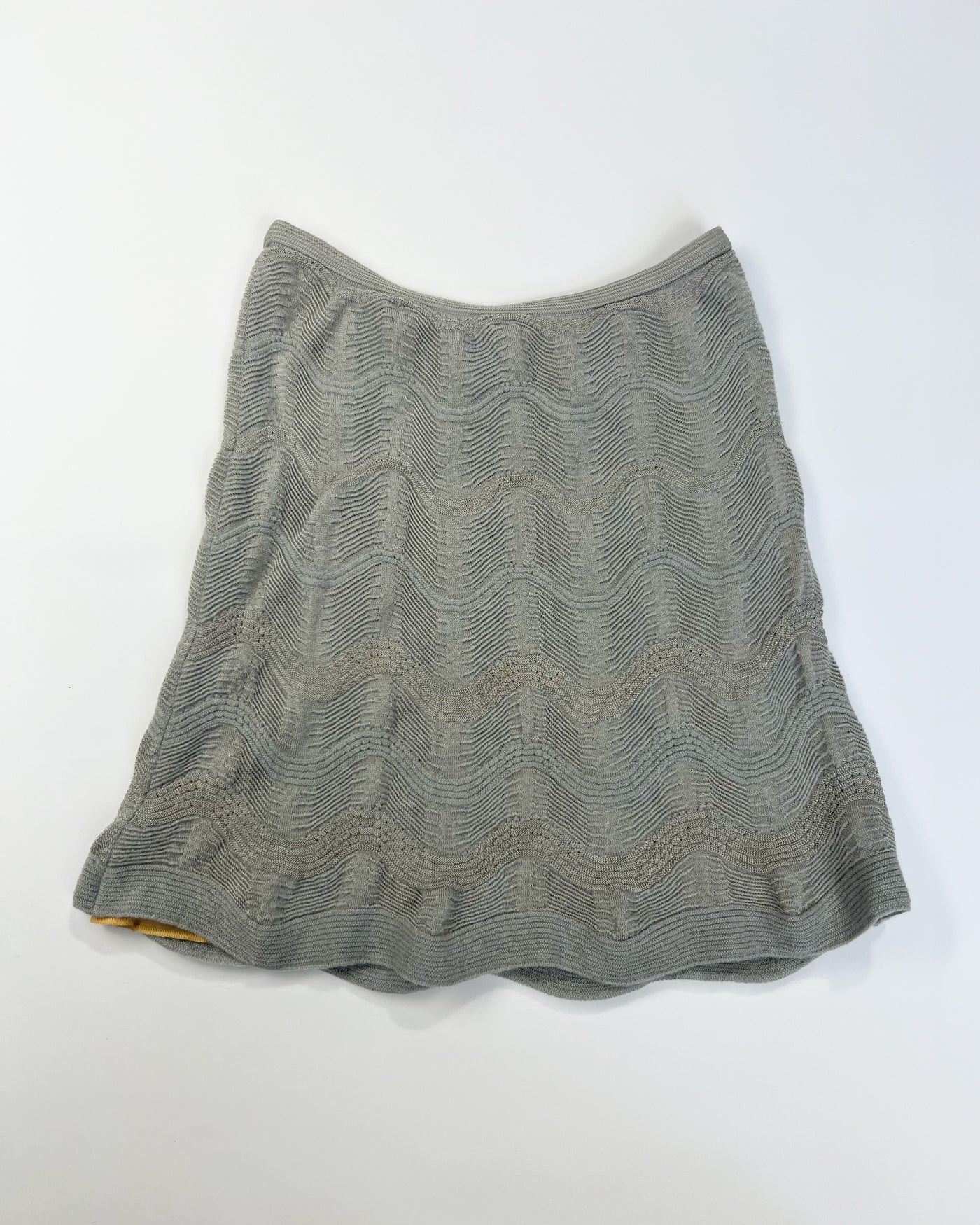 00's Missoni Crochet Knit Mini Skirt in Grey - XS
