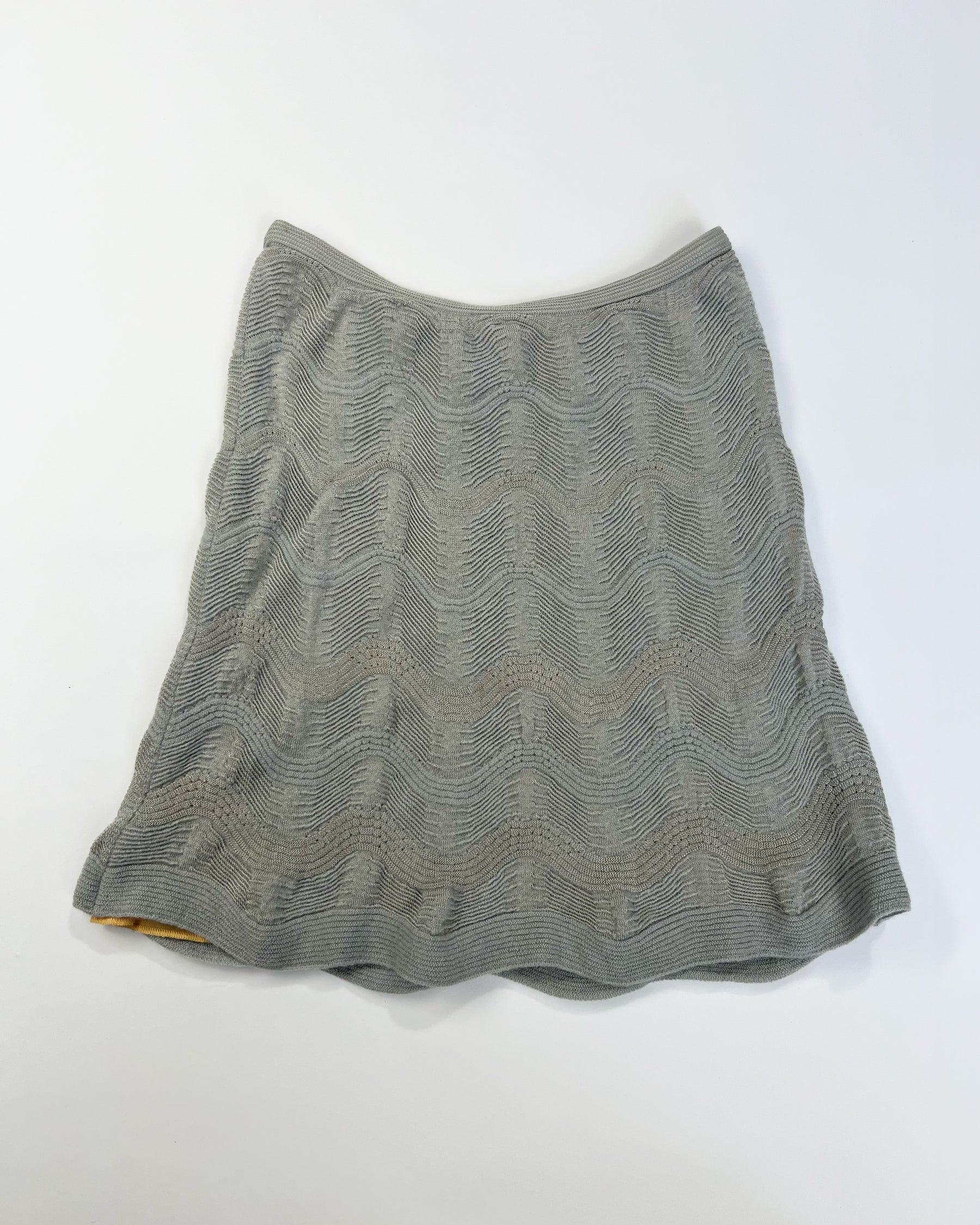 00's Missoni Crochet Knit Mini Skirt in Grey - XS