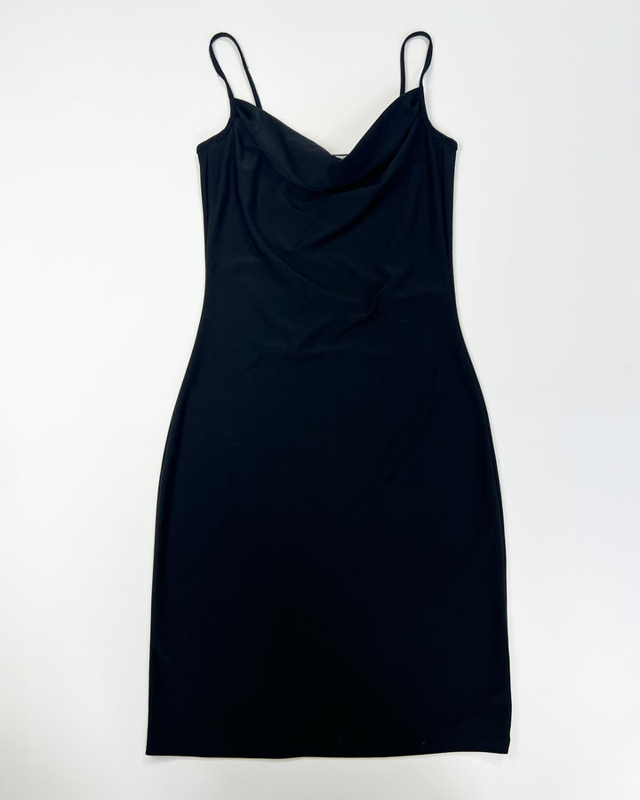 90's Top Shop Cami Dress with Cowlneck in Black - S
