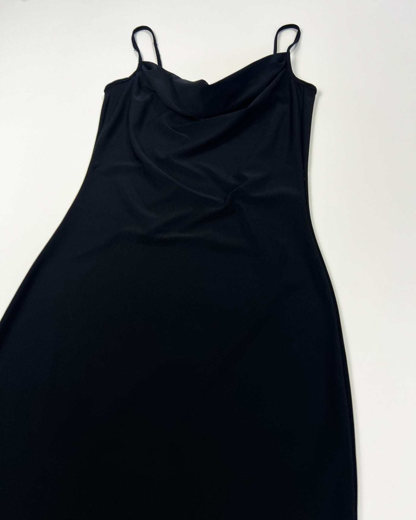 90's Top Shop Cami Dress with Cowlneck in Black - S