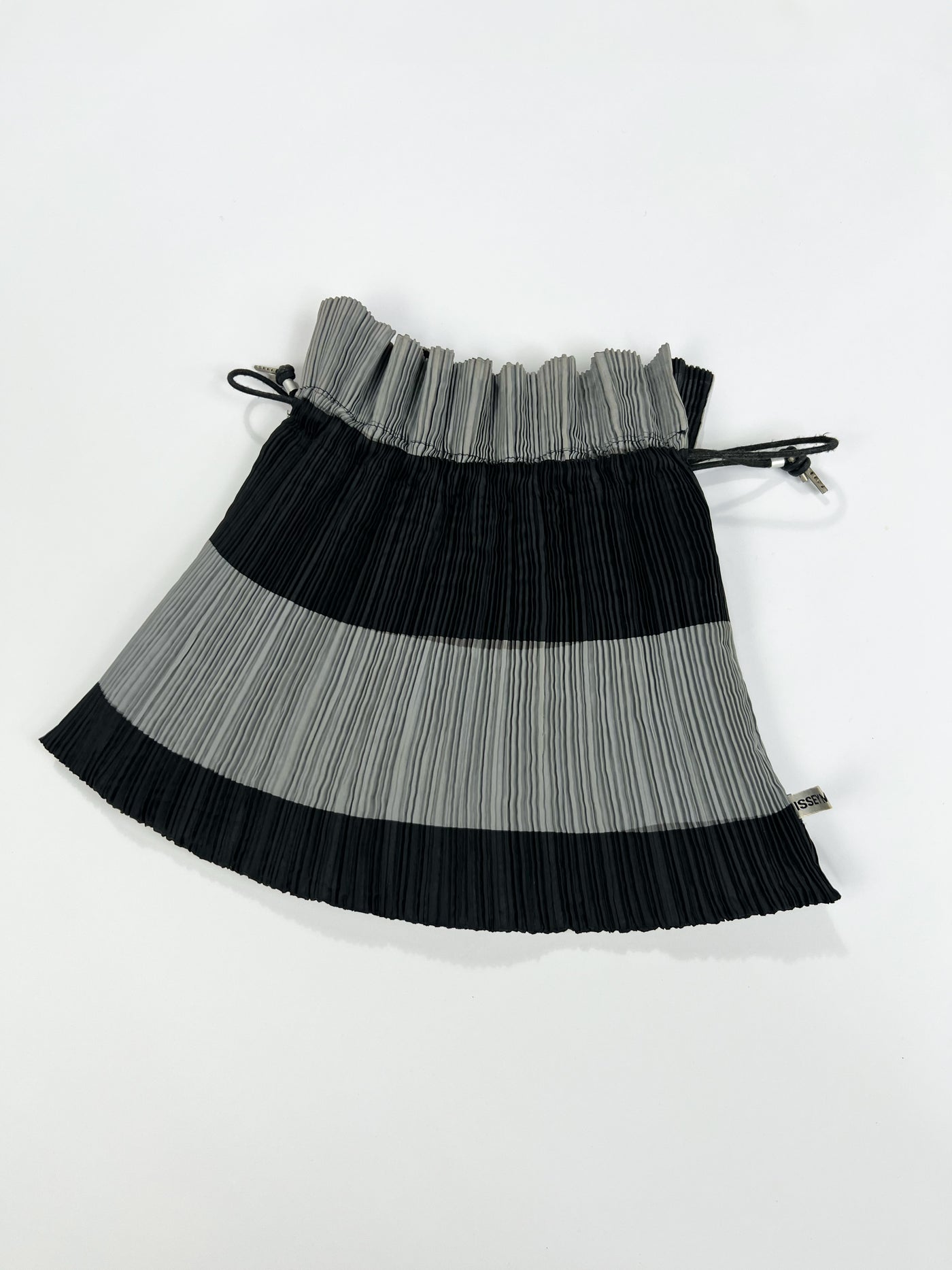 90's Issey Miyake Reversible Pleated Clutch Bag with Drawstring