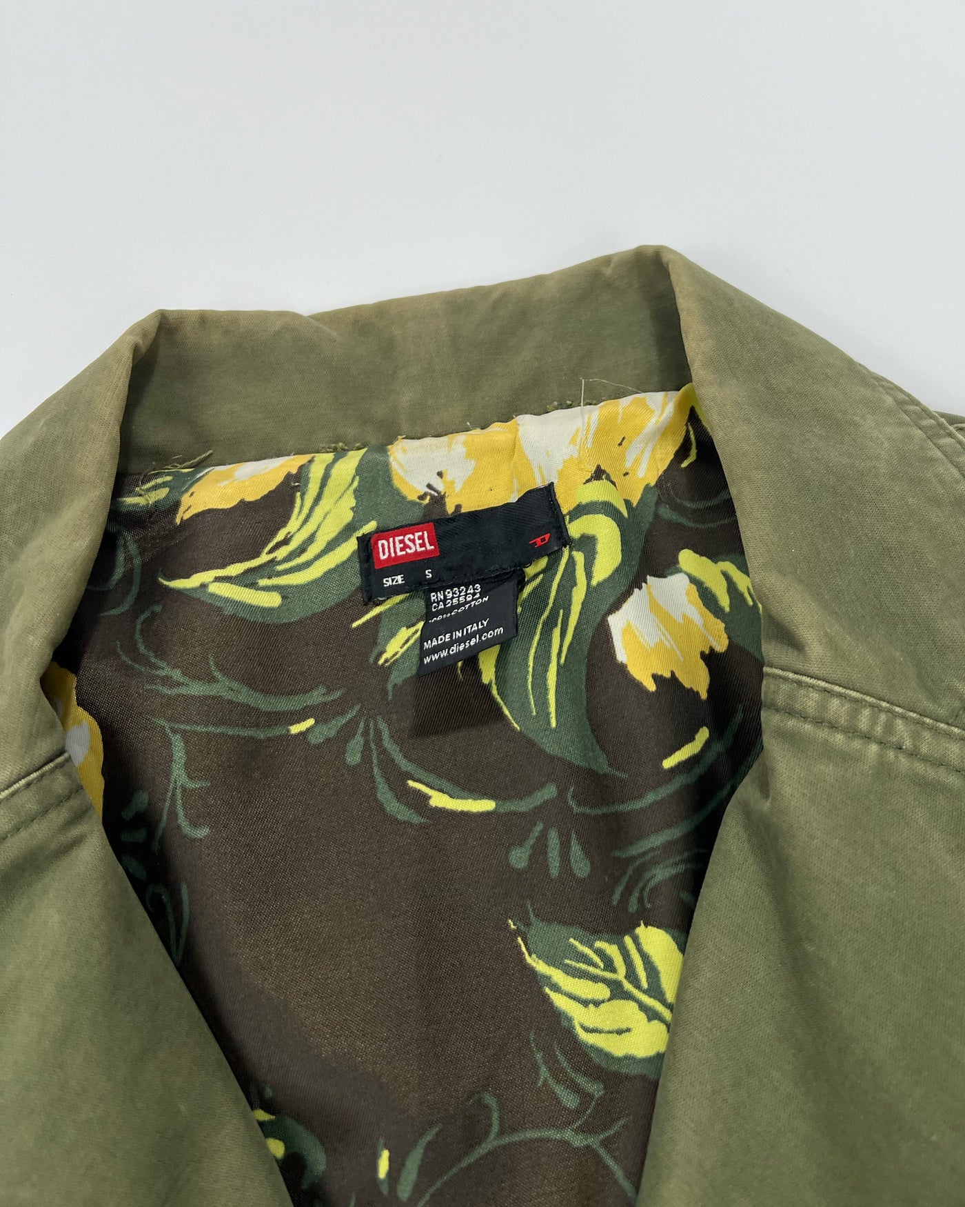 00's Diesel Cropped Military Jacket in Khaki - S