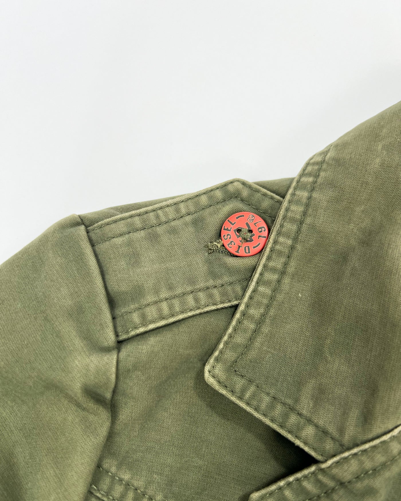 00's Diesel Cropped Military Jacket in Khaki - S