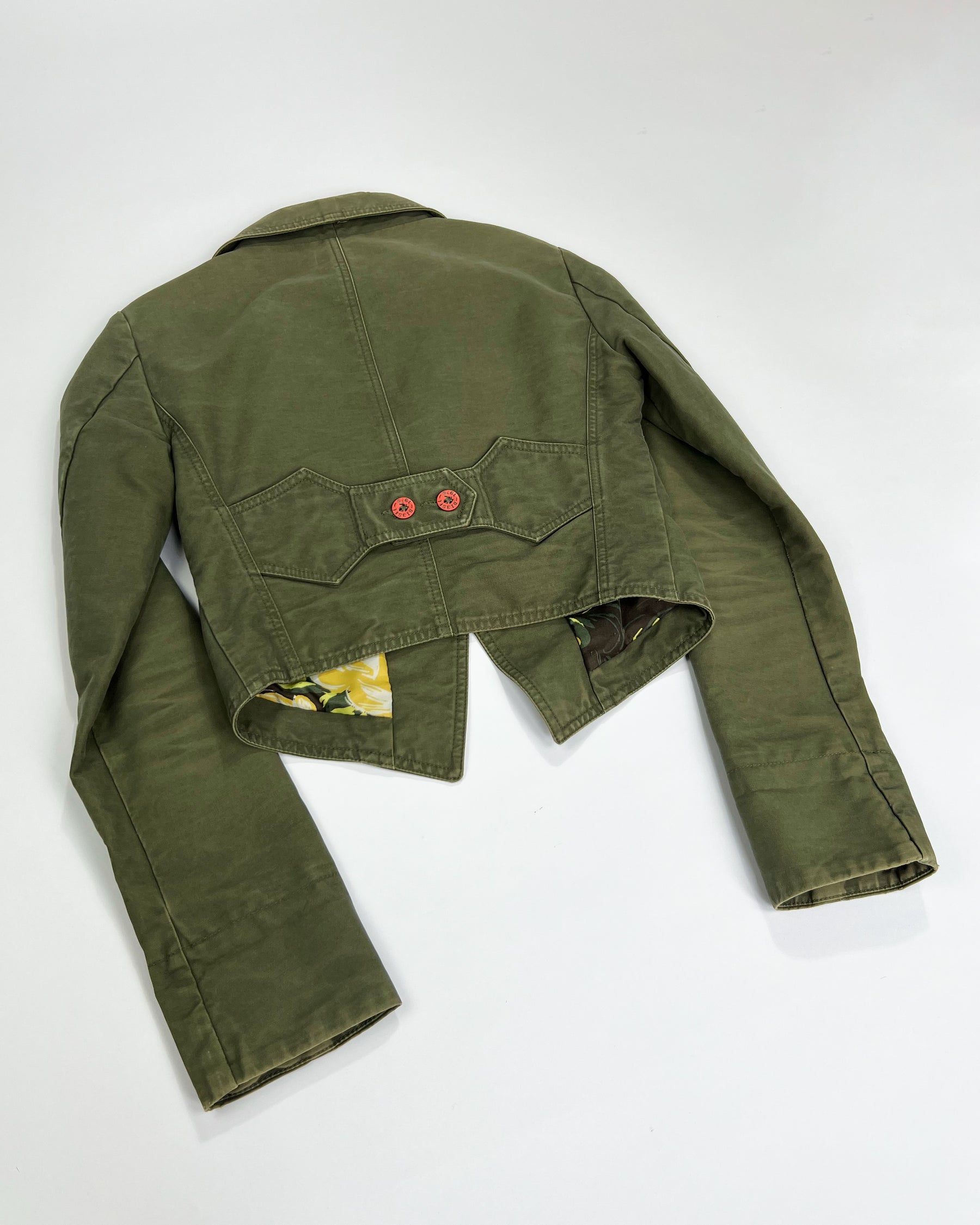 00's Diesel Cropped Military Jacket in Khaki - S