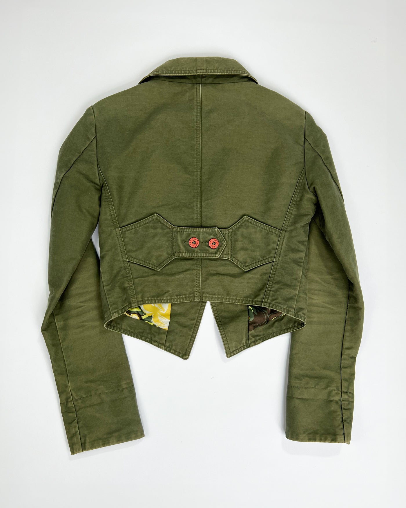 00's Diesel Cropped Military Jacket in Khaki - S