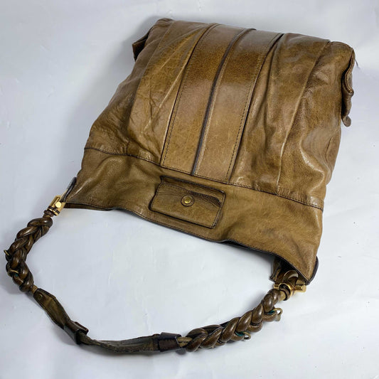 2002 Chloé Heloise Leather Hobo Bag in Tan Leather