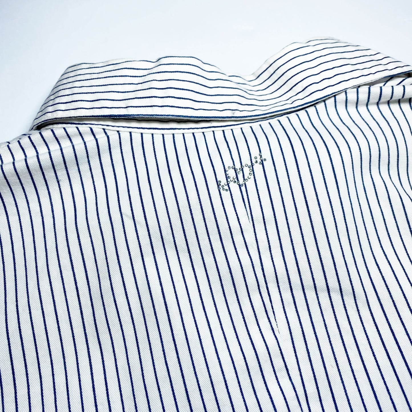 00's Blugirl Blumarine Shirt in Navy Pinstripe - M