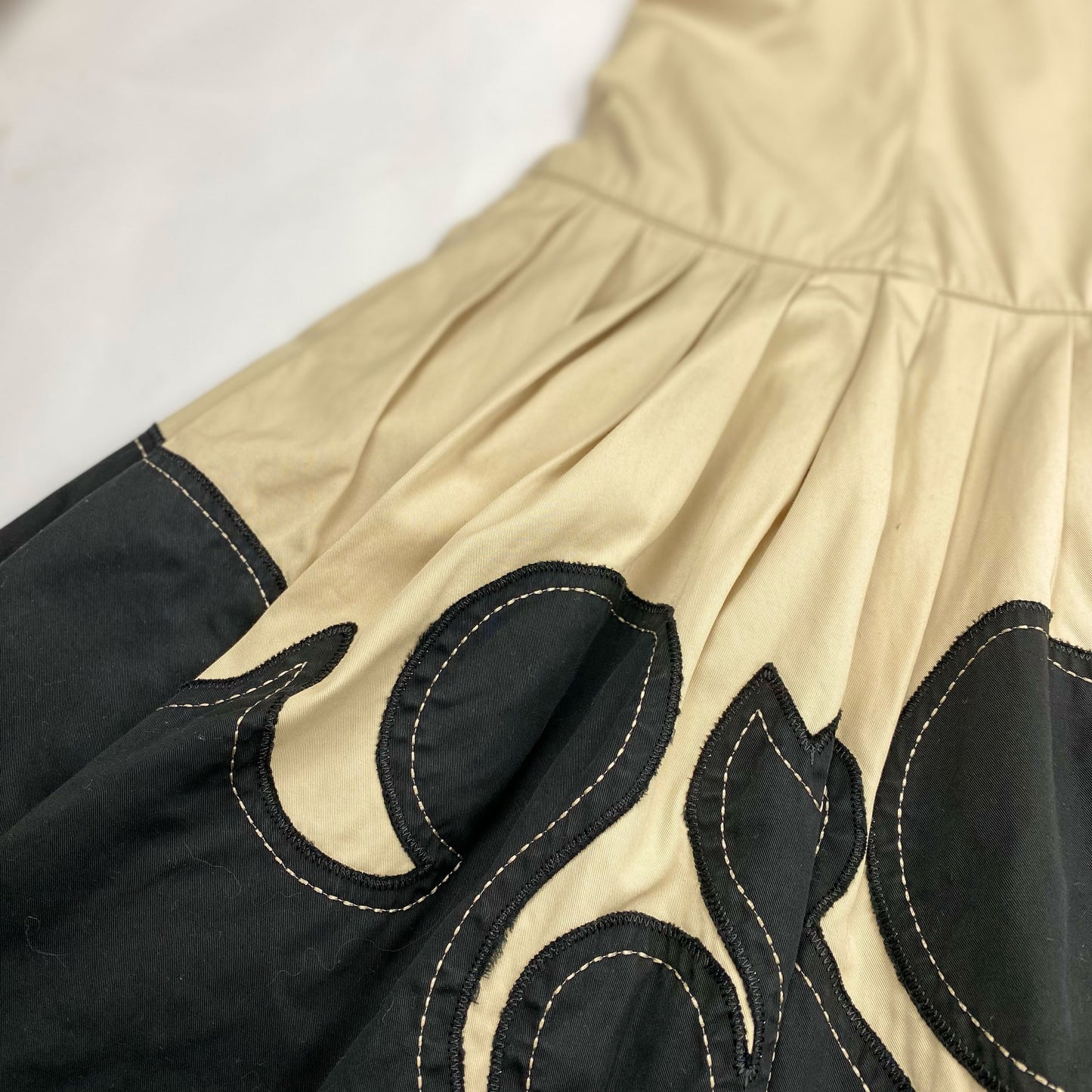 90's Moschino Sleeveless Drop Waist Dress with Western Style Detailing - XS