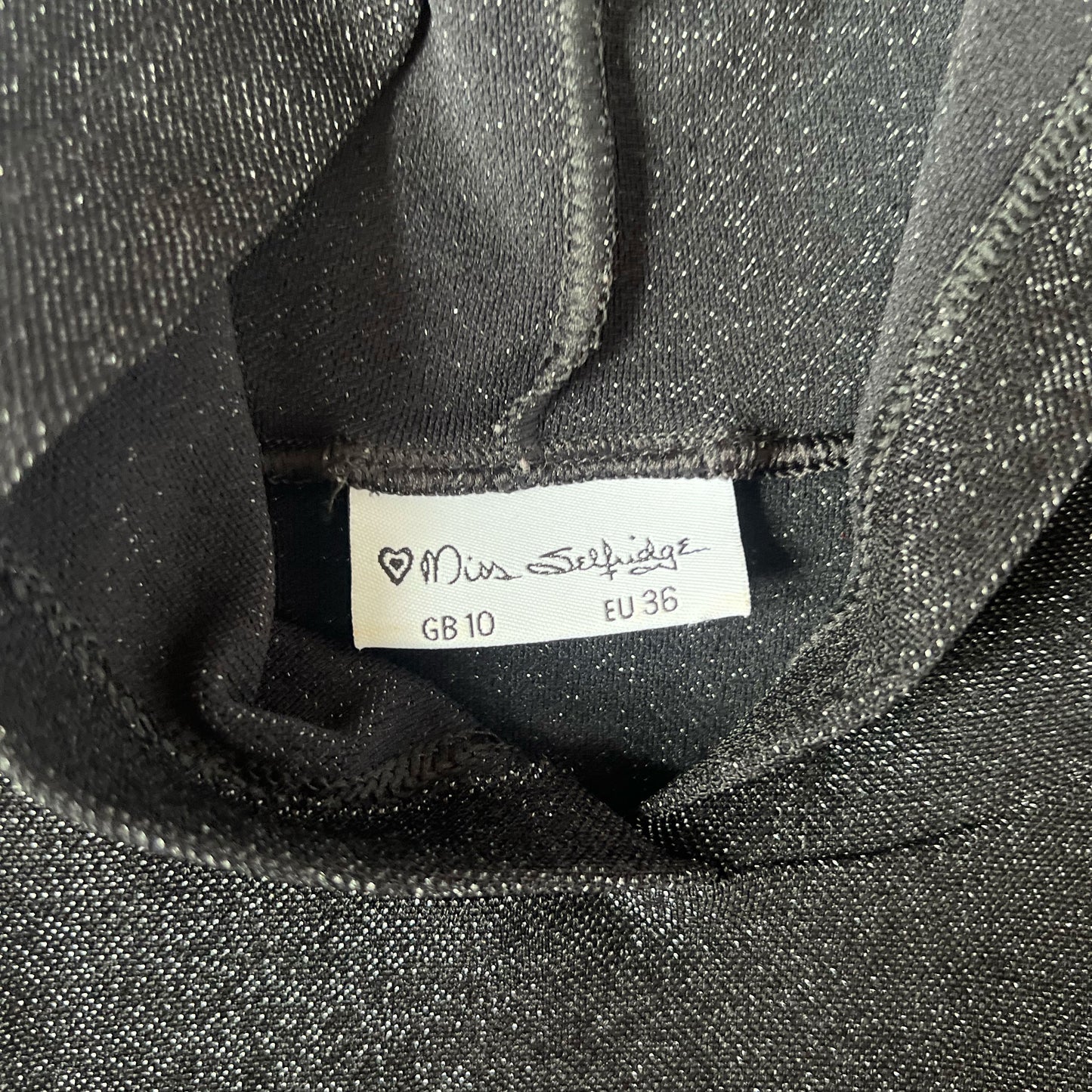 00's Sleeveless Hooded Top in Black Sparkly Nylon - XS