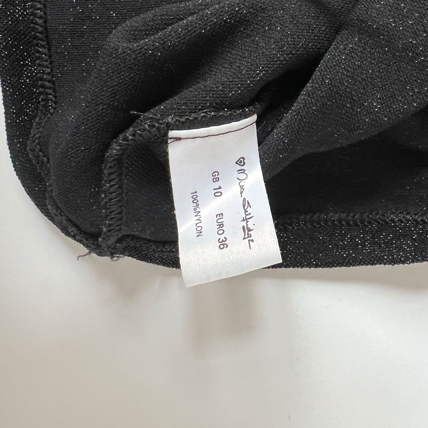 00's Sleeveless Hooded Top in Black Sparkly Nylon - XS