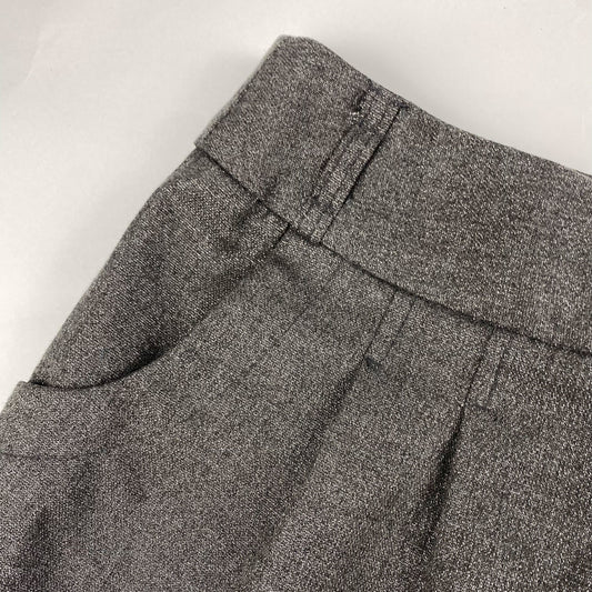 00's Metallic Lowrise Tailored Shorts in Silver - W31"