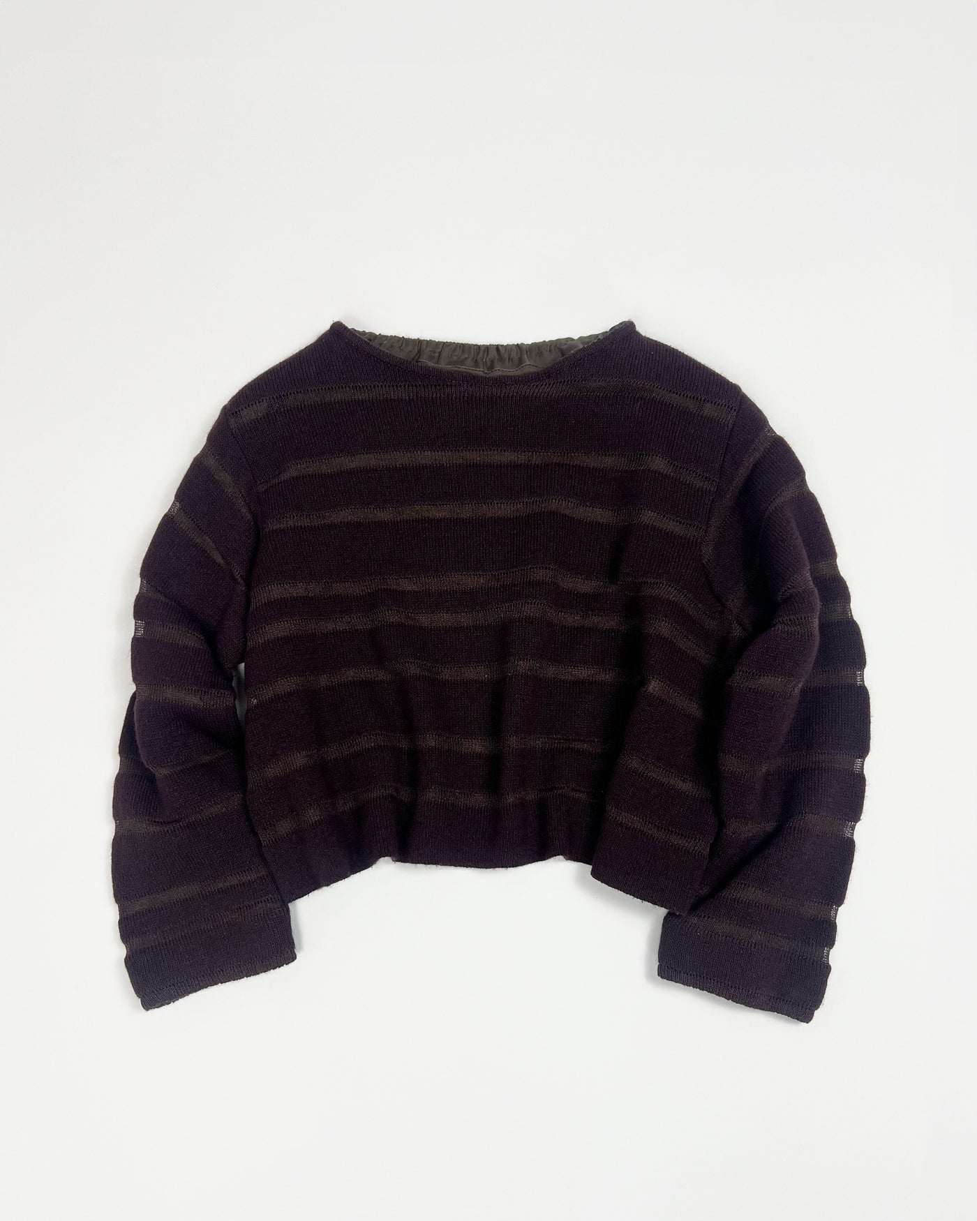 00's Sarah Pacini Knit Cropped Jumper in Burgundy - S