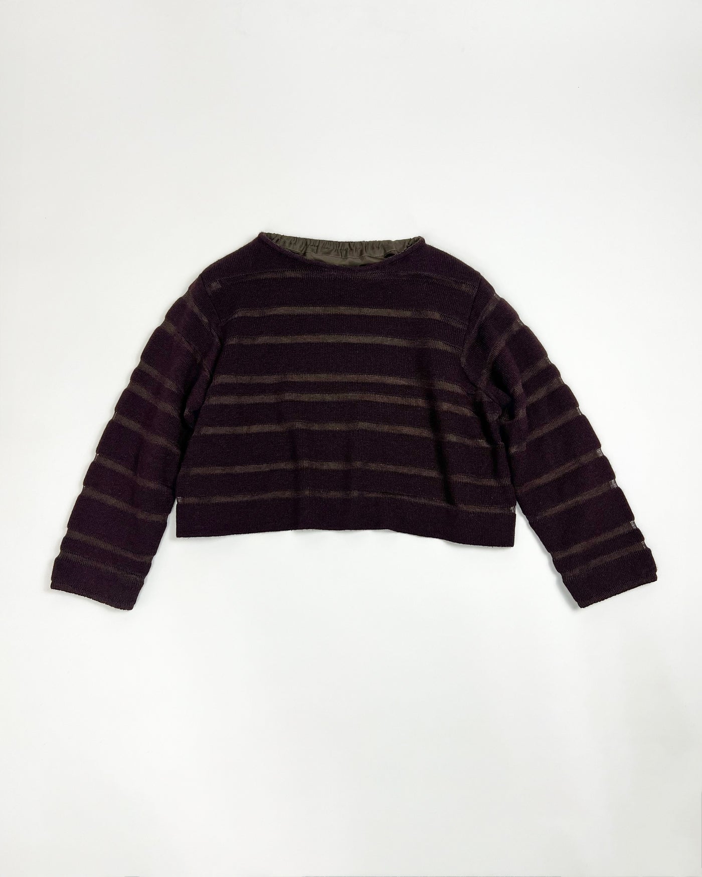00's Sarah Pacini Knit Cropped Jumper in Burgundy - S