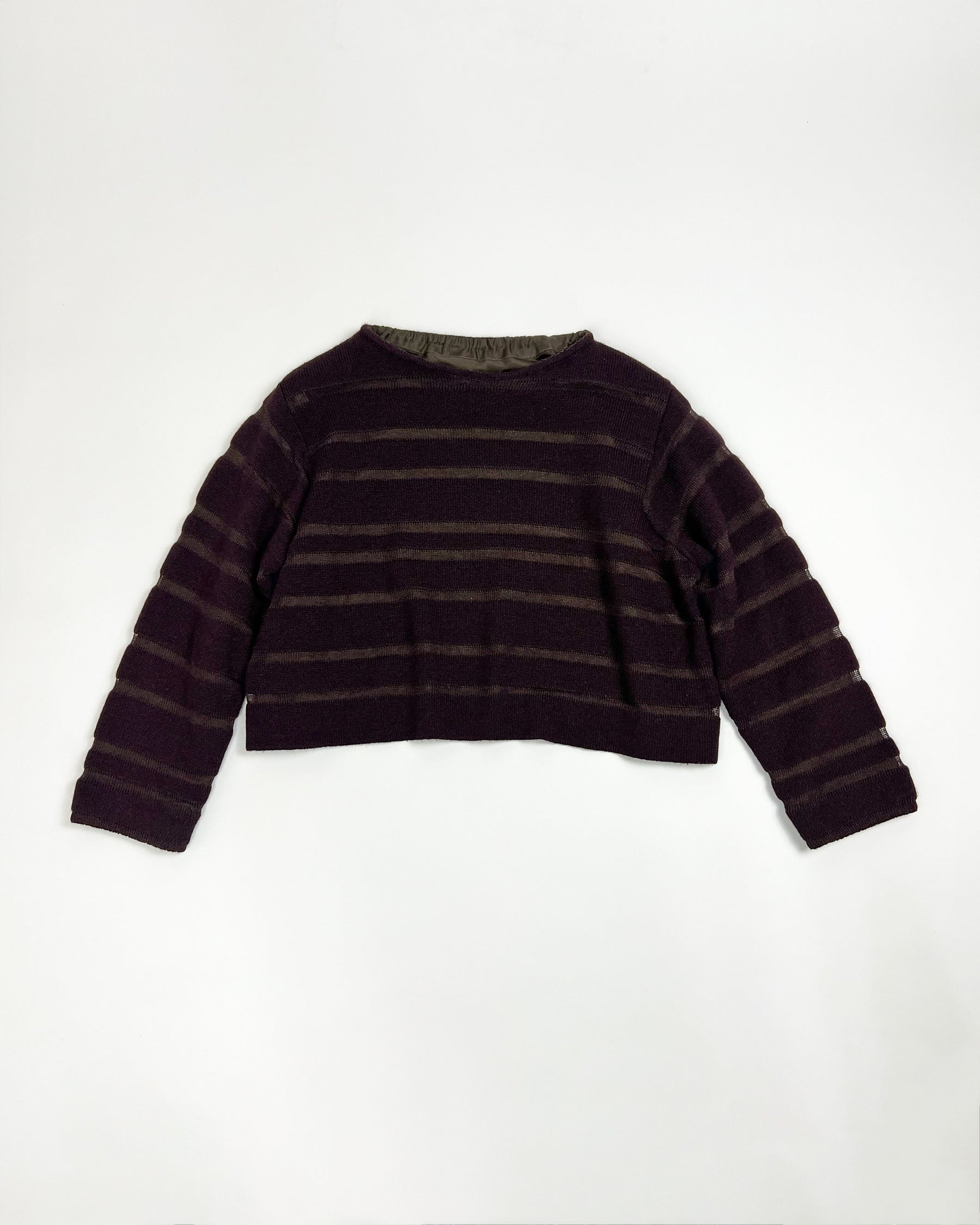 00's Sarah Pacini Knit Cropped Jumper in Burgundy - S