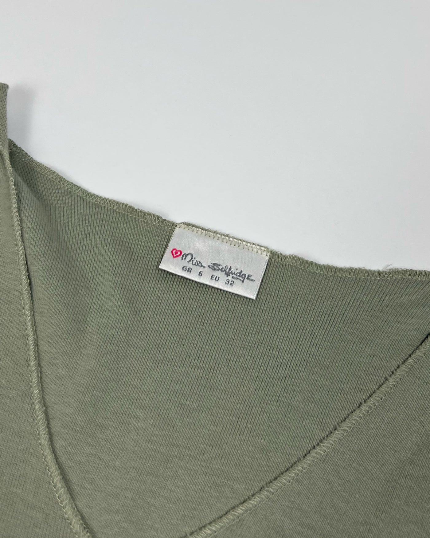 00's Miss Selfridge Tank Top with Tie Shoulders in Khaki - XS