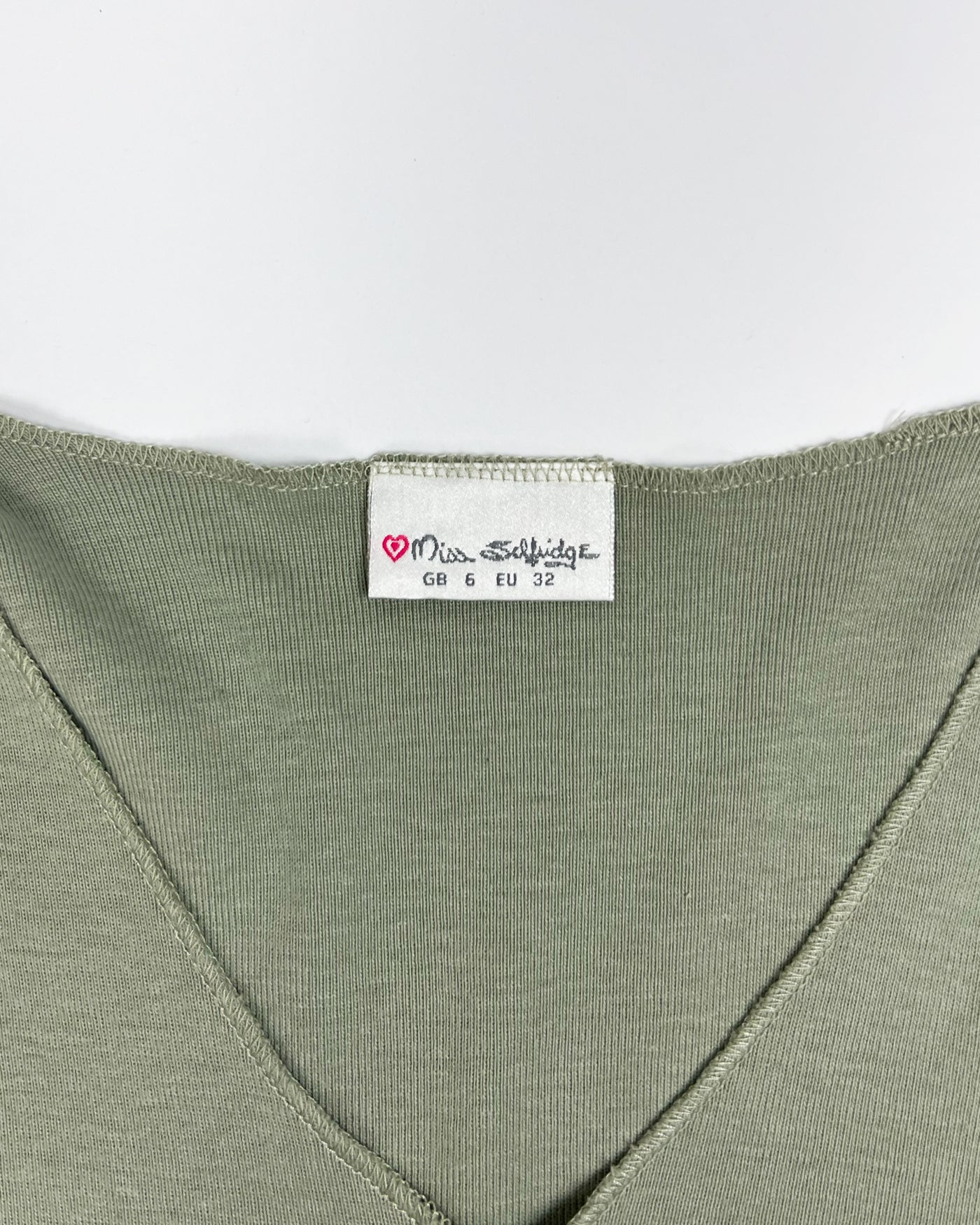 00's Miss Selfridge Tank Top with Tie Shoulders in Khaki - XS