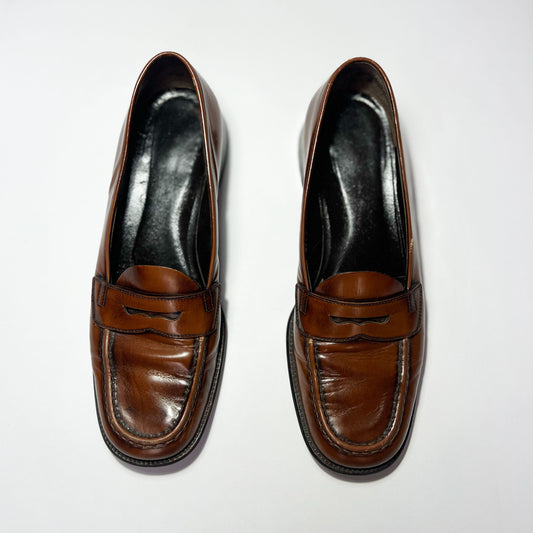Vintage Prada Brown Leather Loafers - UK 5 