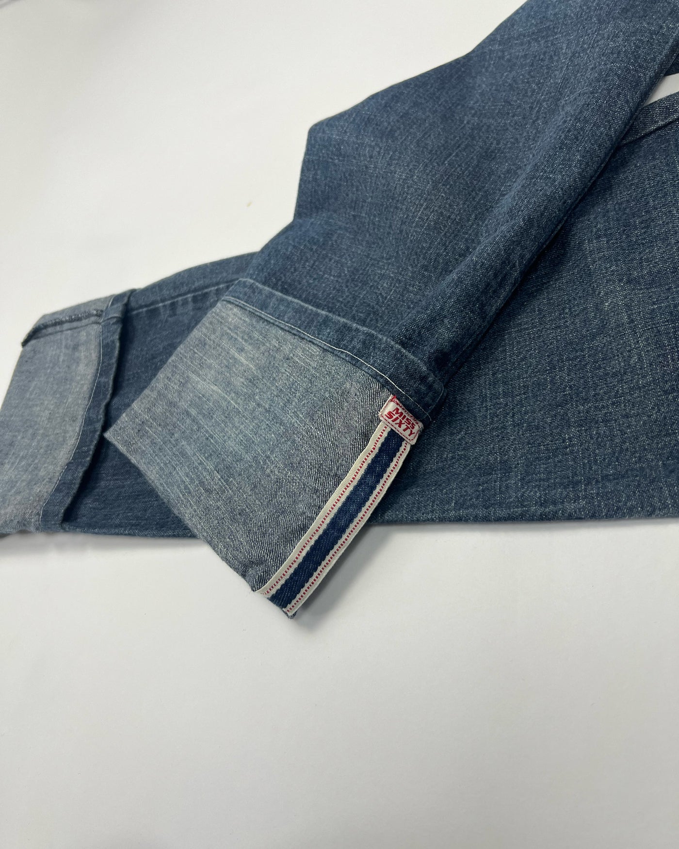 Late 90's Miss Sixty Cropped Jeans with Skirt in Indigo Denim - W27