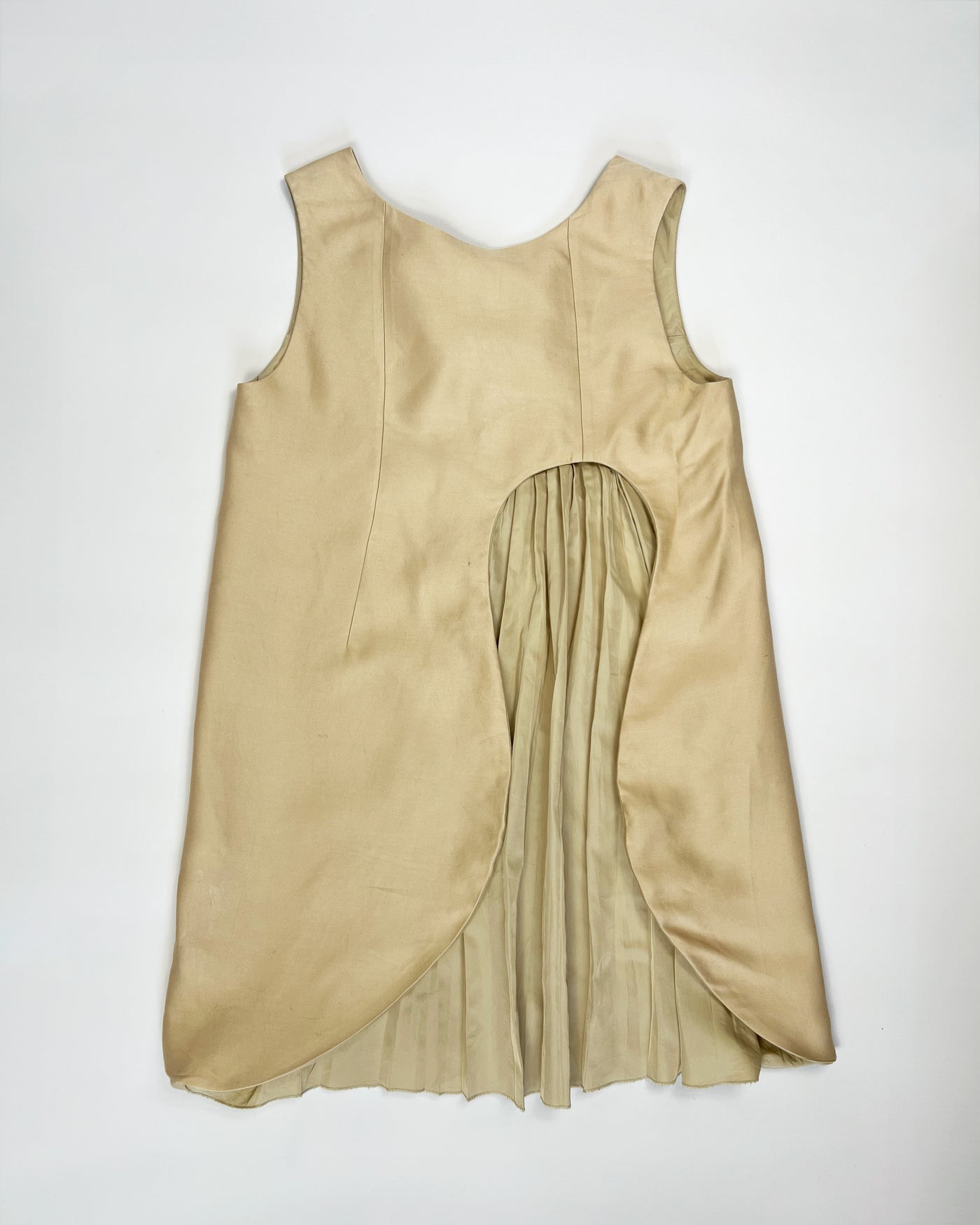 AW 2009 Miu Miu Pleated Dress with Cut Out Detail - M