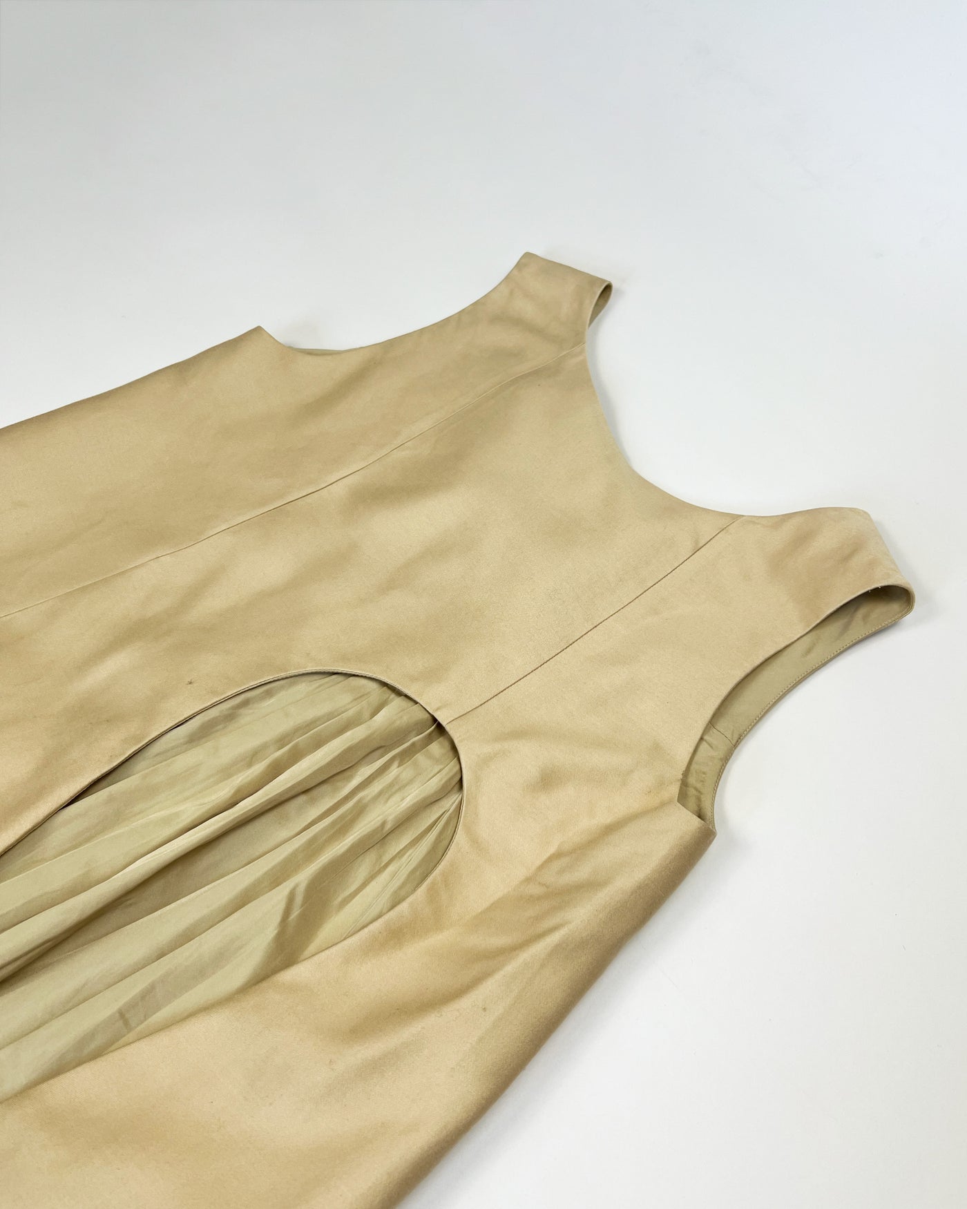 AW 2009 Miu Miu Pleated Dress with Cut Out Detail - M