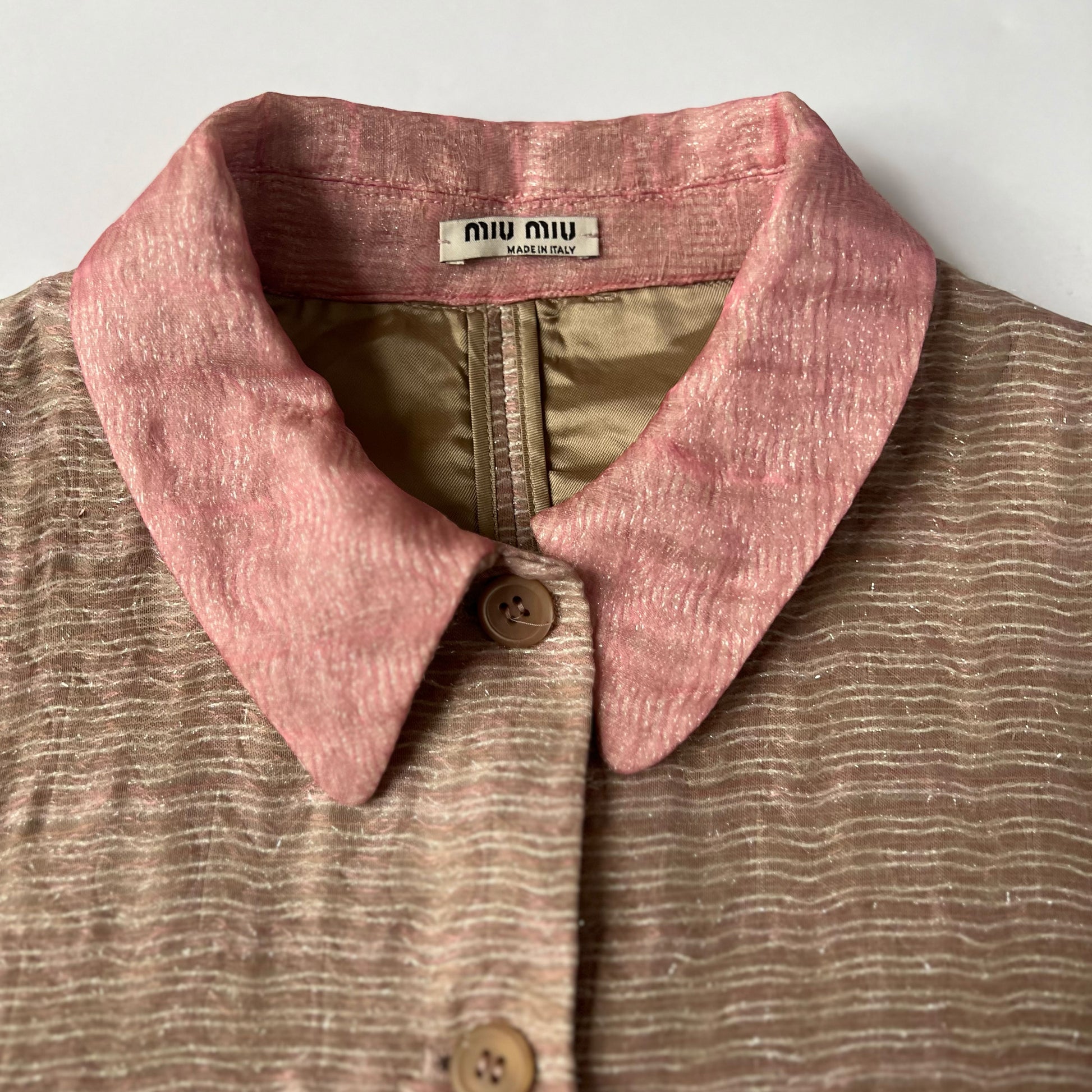 FW 2007 Miu Miu Runway Silk Jacket in Pink  - M 