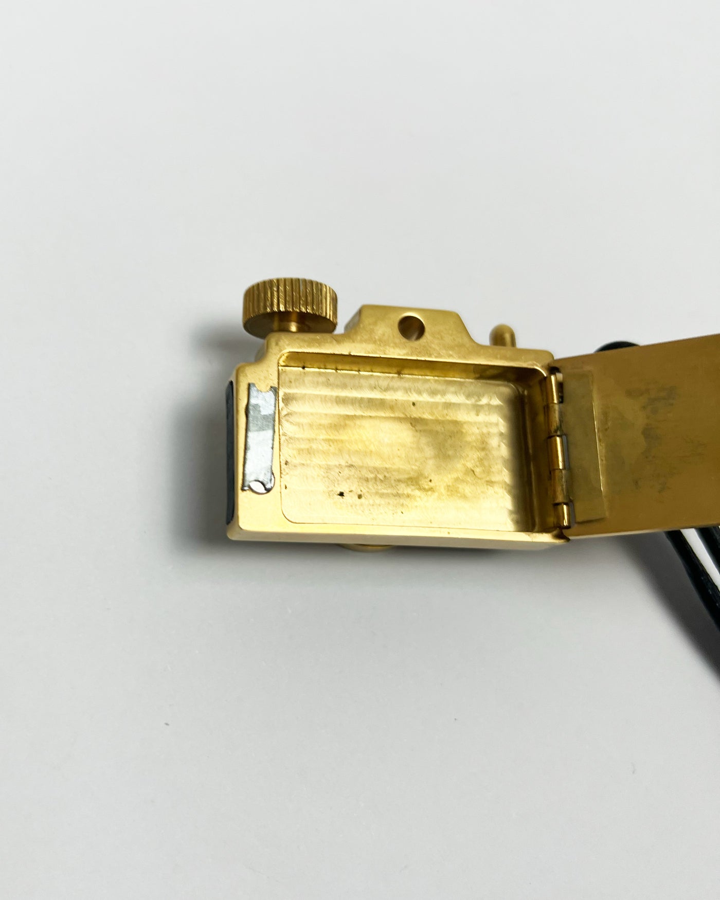 00's Chloé Miniature Camera Charm Keyring in Brass Metal & Leather