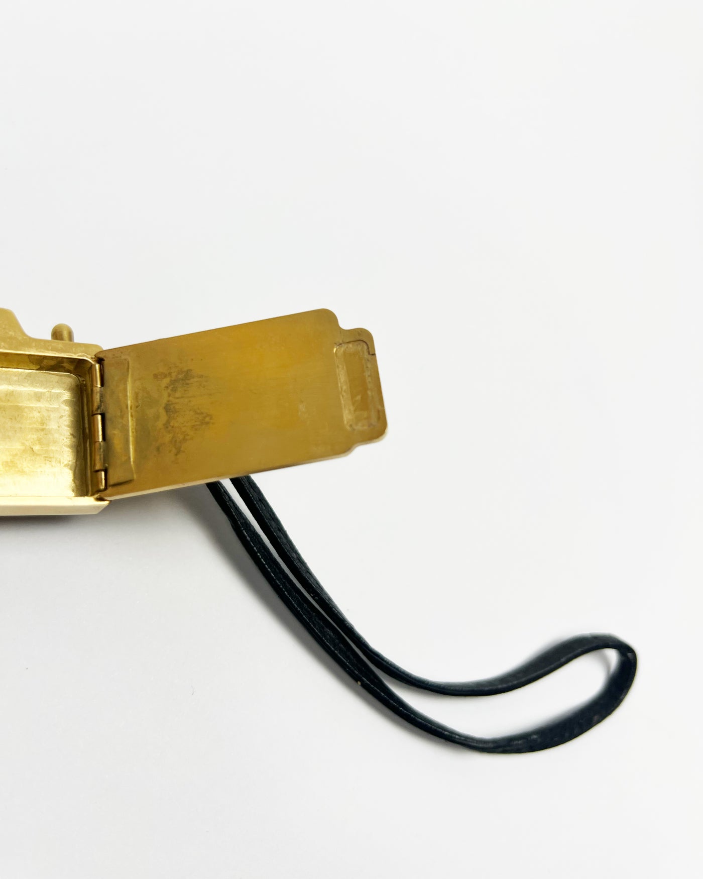 00's Chloé Miniature Camera Charm Keyring in Brass Metal & Leather